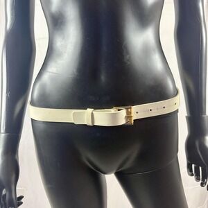 Banana Republic Ivory Belt with Gold-Tone Buckle